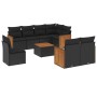 8-teiliges Gartensofa-Set und schwarze synthetische Rattankissen von , Gartensets - Ref: Foro24-3227847, Preis: 583,14 €, Rab...