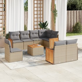 9-piece garden sofa set with beige synthetic rattan cushions by , Garden sets - Ref: Foro24-3227851, Price: 652,99 €, Discoun...