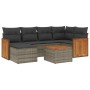 7-teiliges Gartensofa-Set mit grauen PE-Rattan-Kissen von , Gartensets - Ref: Foro24-3227866, Preis: 438,63 €, Rabatt: %