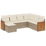 7-teiliges Gartensofa-Set und beige synthetische Rattankissen von , Gartensets - Ref: Foro24-3227885, Preis: 528,61 €, Rabatt: %