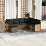 7-teiliges Gartensofa-Set mit grauen PE-Rattan-Kissen von , Gartensets - Ref: Foro24-3227887, Preis: 458,21 €, Rabatt: %