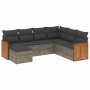 7-teiliges Gartensofa-Set mit grauen PE-Rattan-Kissen von , Gartensets - Ref: Foro24-3227887, Preis: 458,21 €, Rabatt: %