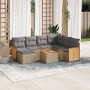 Gartensofa-Set mit beigen Kissen 8 Stück PE-Rattan von , Gartensets - Ref: Foro24-3227893, Preis: 555,57 €, Rabatt: %