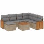 Gartensofa-Set mit beigen Kissen 8 Stück PE-Rattan von , Gartensets - Ref: Foro24-3227893, Preis: 555,57 €, Rabatt: %