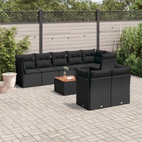 8-teiliges Gartensofa-Set und schwarze synthetische Rattankissen von , Gartensets - Ref: Foro24-3256062, Preis: 639,96 €, Rab...