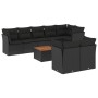 8-teiliges Gartensofa-Set und schwarze synthetische Rattankissen von , Gartensets - Ref: Foro24-3256062, Preis: 638,03 €, Rab...