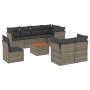 9-piece garden furniture set and gray synthetic rattan cushions by , Garden sets - Ref: Foro24-3256074, Price: 551,99 €, Disc...