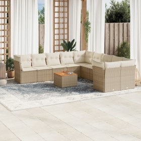 11-teiliges Gartensofa-Set mit beigen synthetischen Rattankissen von , Gartensets - Ref: Foro24-3256184, Preis: 740,22 €, Rab...