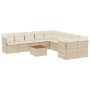 Set de sofás de jardín 11pzas con cojines ratán sintético beige de , Conjuntos de jardín - Ref: Foro24-3256184, Precio: 735,6...