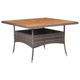 Garden dining table synthetic rattan gray acacia wood by vidaXL, Garden tables - Ref: Foro24-46188, Price: 134,25 €, Discount: %