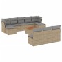 Gartensofa-Set mit beigem Kissenmix, 11-teilig aus PE-Rattan von , Gartensets - Ref: Foro24-3256199, Preis: 663,10 €, Rabatt: %