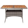 Mesa comedor para jardín ratán sintético madera de acacia gris de vidaXL, Mesas de jardín - Ref: Foro24-46188, Precio: 134,25...