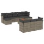 11-piece garden sofa set and gray synthetic rattan cushions by , Garden sets - Ref: Foro24-3256214, Price: 674,16 €, Discount: %