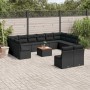 Garden sofa and cushion set 13 pieces black synthetic rattan by , Garden sets - Ref: Foro24-3256223, Price: 818,76 €, Discoun...