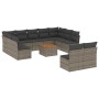 12-piece garden sofa set with gray synthetic rattan cushions by , Garden sets - Ref: Foro24-3256221, Price: 673,66 €, Discoun...