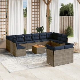 Garden sofa set with cushions 13 pieces gray synthetic rattan by , Garden sets - Ref: Foro24-3256249, Price: 800,99 €, Discou...