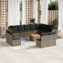 Gartensofa-Set mit Kissen, 13-teilig, graues synthetisches Rattan von , Gartensets - Ref: Foro24-3256263, Preis: 818,88 €, Ra...