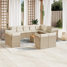 Gartensofa-Set mit Kissen, 13-teilig, beiges synthetisches Rattan von , Gartensets - Ref: Foro24-3256282, Preis: 1,00 €, Raba...