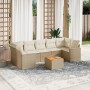 Gartensofa-Set mit beigen Kissen 8 Stück PE-Rattan von , Gartensets - Ref: Foro24-3256366, Preis: 594,97 €, Rabatt: %