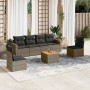 Set de sofás de jardín 7 piezas con cojines ratán PE gris de , Conjuntos de jardín - Ref: Foro24-3256403, Precio: 462,46 €, D...