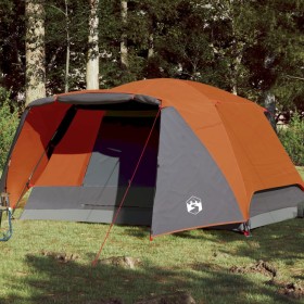 Zelt mit Veranda für 4 Personen, wasserdicht, grau-orange von , Zelte - Ref: Foro24-94417, Preis: 105,35 €, Rabatt: %