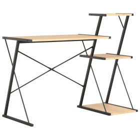 Desk with black and oak shelf 116x50x93 cm by vidaXL, Desks - Ref: Foro24-20289, Price: 46,99 €, Discount: %