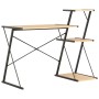 Desk with black and oak shelf 116x50x93 cm by vidaXL, Desks - Ref: Foro24-20289, Price: 104,86 €, Discount: %