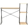 Desk with black and oak shelf 116x50x93 cm by vidaXL, Desks - Ref: Foro24-20289, Price: 104,86 €, Discount: %