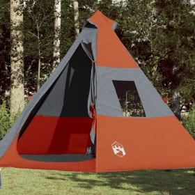 Tipi Tent for 7 People Waterproof Gray Orange by , tents - Ref: Foro24-94429, Price: 120,96 €, Discount: %