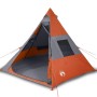 Tipi Tent for 7 People Waterproof Gray Orange by , tents - Ref: Foro24-94429, Price: 120,99 €, Discount: %