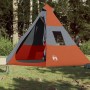 Tipi Tent for 7 People Waterproof Gray Orange by , tents - Ref: Foro24-94429, Price: 120,99 €, Discount: %