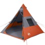 Tipi Tent for 7 People Waterproof Gray Orange by , tents - Ref: Foro24-94429, Price: 120,99 €, Discount: %