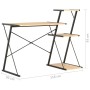 Desk with black and oak shelf 116x50x93 cm by vidaXL, Desks - Ref: Foro24-20289, Price: 104,86 €, Discount: %