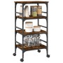 Smoked oak engineered wood kitchen cart 45x35x89.5 cm by , Kitchen and dining carts - Ref: Foro24-842328, Price: 61,25 €, Dis...