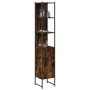 Smoked oak engineered wood bathroom cabinet 33x33x185.5 cm by , Dressing tables - Ref: Foro24-842473, Price: 84,91 €, Discoun...