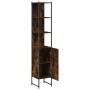 Smoked oak engineered wood bathroom cabinet 33x33x185.5 cm by , Dressing tables - Ref: Foro24-842473, Price: 84,91 €, Discoun...