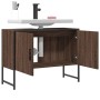 Armario lavabo baño madera ingeniería roble marrón 80x33x60 cm de , Tocadores - Ref: Foro24-842465, Precio: 66,07 €, Descuent...