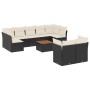 Set de sofás de jardín 10 pzas cojines ratán sintético negro de , Conjuntos de jardín - Ref: Foro24-3223809, Precio: 603,16 €...