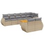 9-teiliges Gartensofa-Set mit beigen synthetischen Rattankissen von , Gartensets - Ref: Foro24-3257424, Preis: 703,31 €, Raba...