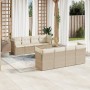 9-teiliges Gartensofa-Set mit beigen synthetischen Rattankissen von , Gartensets - Ref: Foro24-3223524, Preis: 670,99 €, Raba...