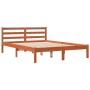 Solid wax brown pine wood bed frame 140x190 cm by , Beds and slatted bases - Ref: Foro24-844141, Price: 74,02 €, Discount: %