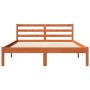 Solid wax brown pine wood bed frame 140x190 cm by , Beds and slatted bases - Ref: Foro24-844141, Price: 74,02 €, Discount: %