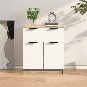 Sideboard aus weißem Sperrholz und Sonoma-Eiche, 60 x 30 x 70 cm von , Sideboards - Ref: Foro24-811093, Preis: 94,99 €, Rabat...