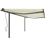 Toldo retráctil manual con postes color crema 4,5x3 m de , Toldos - Ref: Foro24-3070157, Precio: 482,91 €, Descuento: %