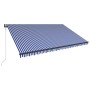 Awning with LED and wind sensor blue and white 500x300 cm by , Awnings - Ref: Foro24-3051283, Price: 571,45 €, Discount: %