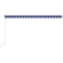 Awning with LED and wind sensor blue and white 500x300 cm by , Awnings - Ref: Foro24-3051283, Price: 571,45 €, Discount: %