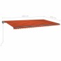 Manual retractable awning with orange and brown LED light 600x300 cm by , Awnings - Ref: Foro24-3069805, Price: 702,71 €, Dis...