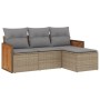 Garden sofa set with cushions 4 pieces beige synthetic rattan by , Garden sets - Ref: Foro24-3259987, Price: 304,04 €, Discou...