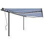 Manual retractable awning with blue and white LED 4x3 m by , Awnings - Ref: Foro24-3070141, Price: 560,85 €, Discount: %