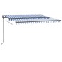 Manual retractable awning with blue and white LED 4x3 m by , Awnings - Ref: Foro24-3070141, Price: 560,85 €, Discount: %